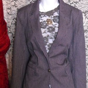 Banana Republic Blazer Blue/White PinStripes Sz 10